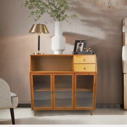 AA Kitchen Sideboard 3 Compartments 2 Shelves 2 Drawers Multifunction Buffet Cab