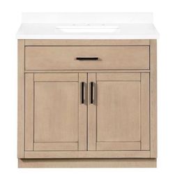 Bathroom Vanity with White Top and Sink 36” Bailey Vanity in