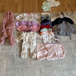 Girl baby size newborn NB 3m clothing 23 pieces 