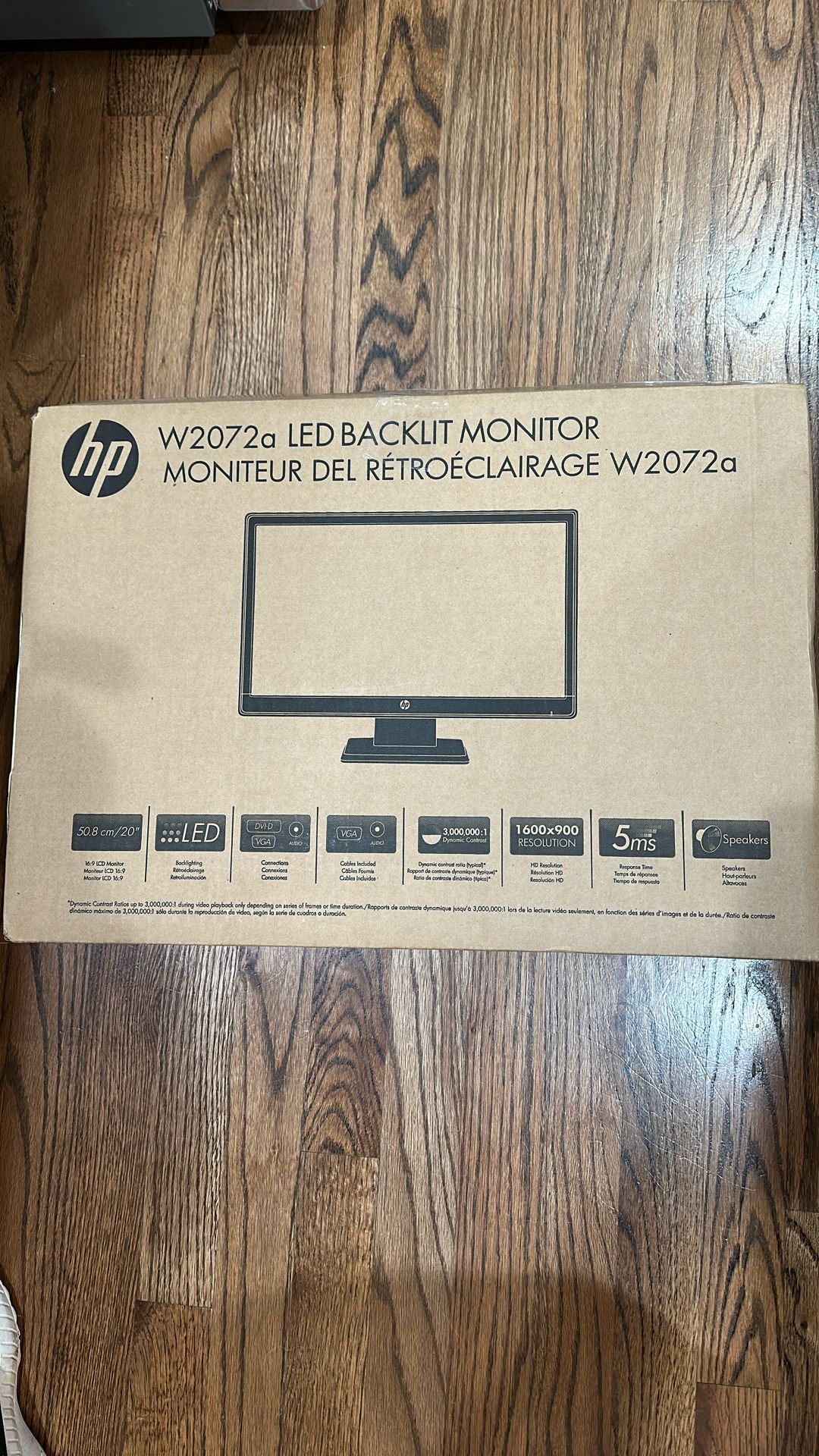 New In Box HP 20” LED Backlit Monitor