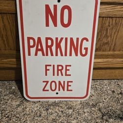 Metal No Parking Fire Zone Sign