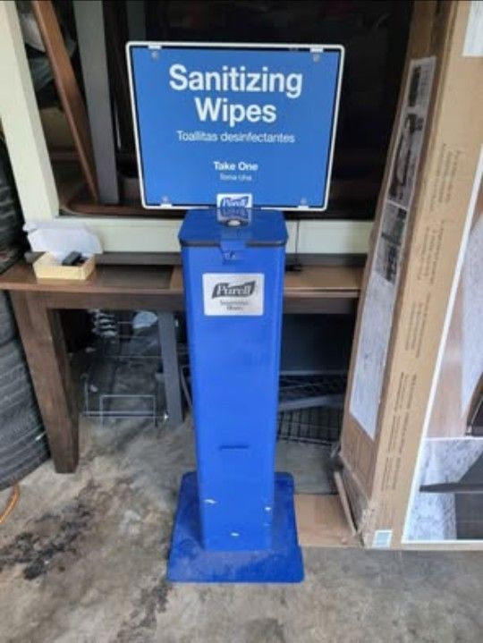 PURELL METAL HIGH CAPACITY HAND SANITIZING WIPES DISPENSING STATION WITH BASE & SIGN - HEAVY