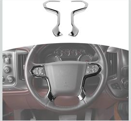Adhesivo cromado para panel de volante Sierra para Chevy Silverado/Suburban/Tahoe 2014-2018 para GMC Sierra/Yukon 2014-2018, accesorios interiores cro