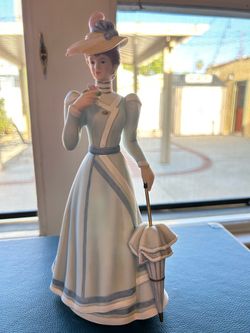 Porcelain Victorian Lady Figurine with Parasol