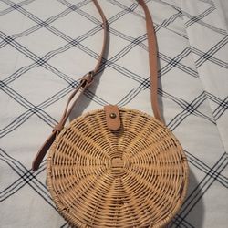 Straw Rattan Circle Crossbody Bag - Universal Thread™