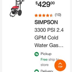 Pressure Washer 3300psi New In Box With Honda  Motor New In Box Asking $299 