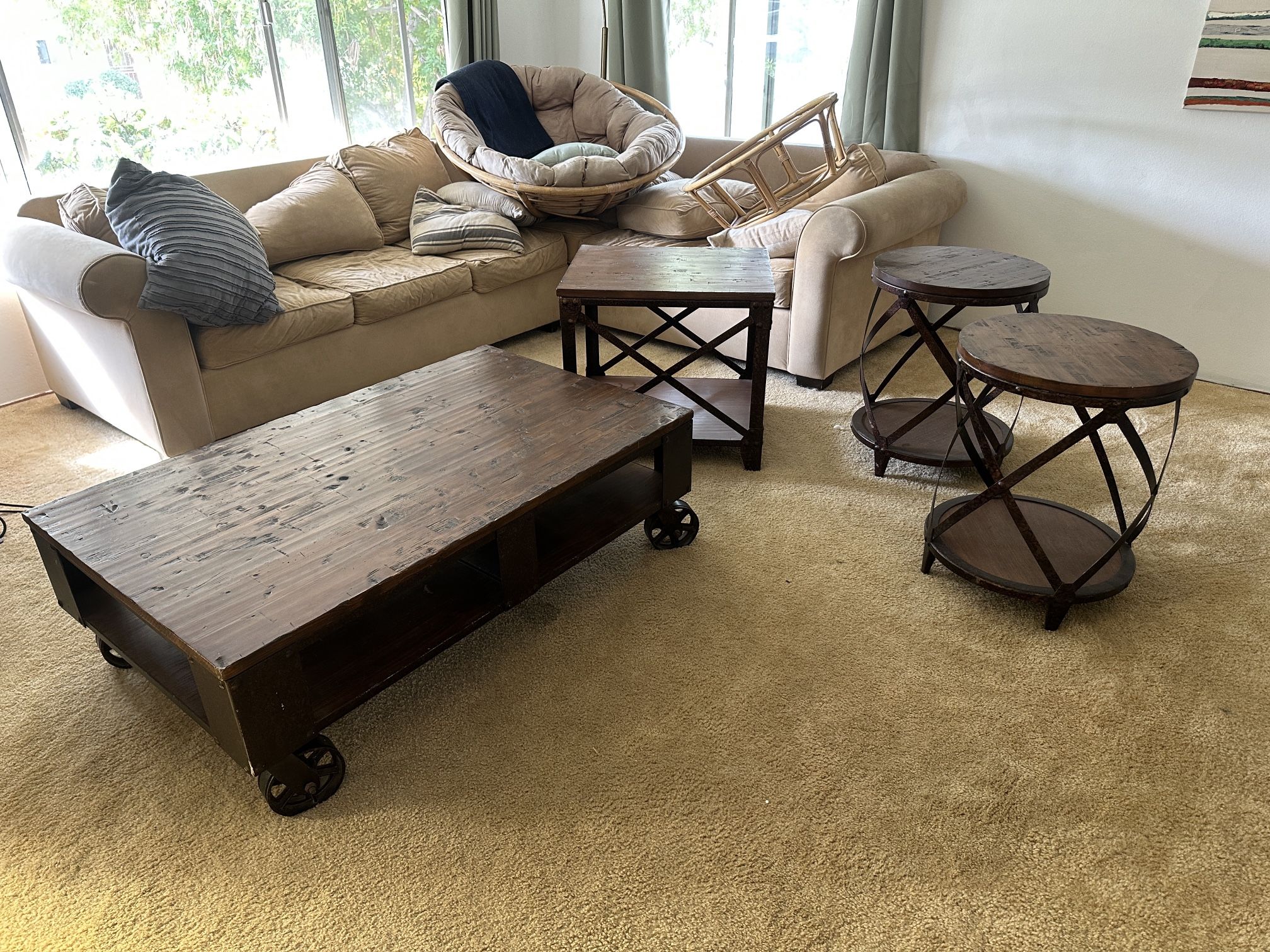 Coffee Table, Console Table, 2 Side Tables - Set Of 4