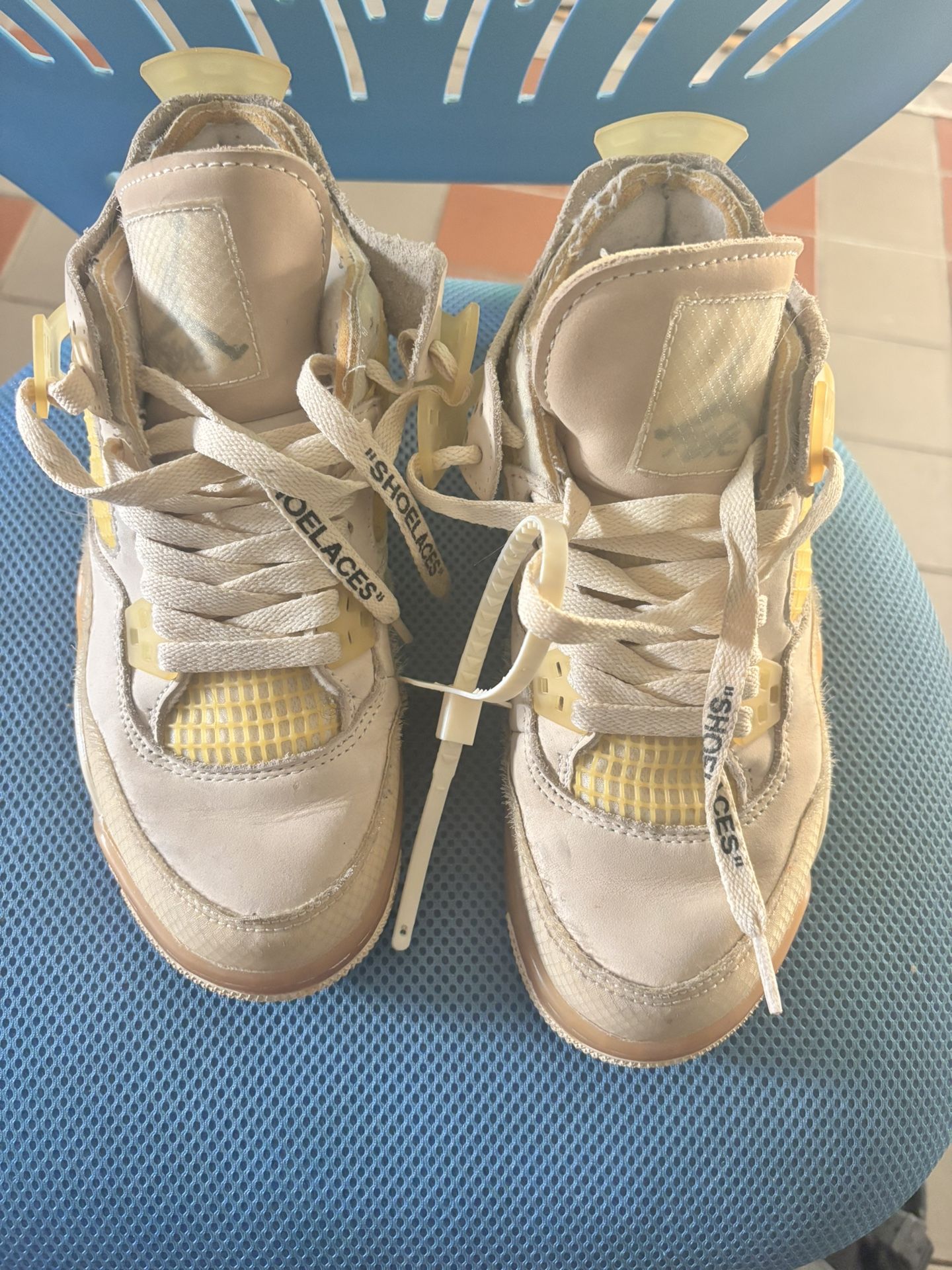 Off-White x Air Jordan 4 "Sail" (Used, Good Condition)