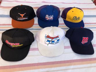 Vintage snapbacks hat selling all 6 for $80 firm bottom right Is a fitted sz 7 3/8