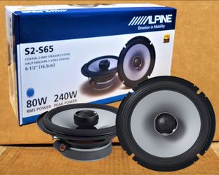 Alpine Car Speakers 6.5" 2-Way Coaxial Speaker Set 240 Watts S2-S65 🚨 Payment Options Available 🚨 No Credit Needed 🚨
