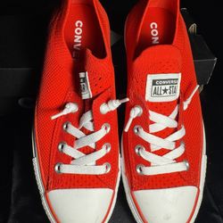 Converse Shoreline Knit Slip Chuck Taylor All Star Red Sneakers