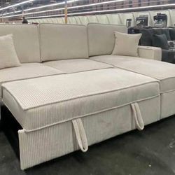 New Sleeper Sectional Couch With Storage / Free Delivery 