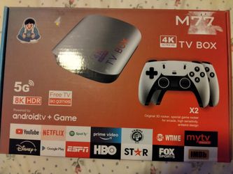 M77 4K Ultra HD Android TV Box with 2 Controllers