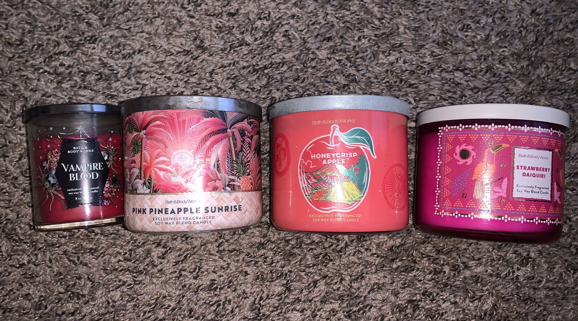 4 Lightly Burned Bath & Body Works Candles