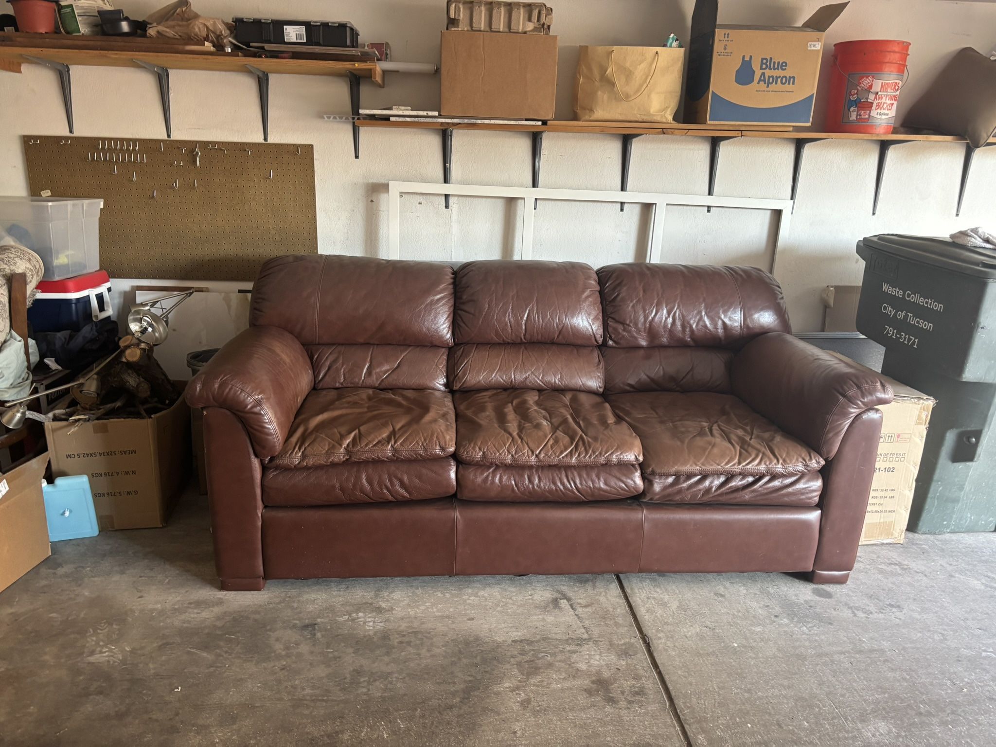 Brown Leather Sofa