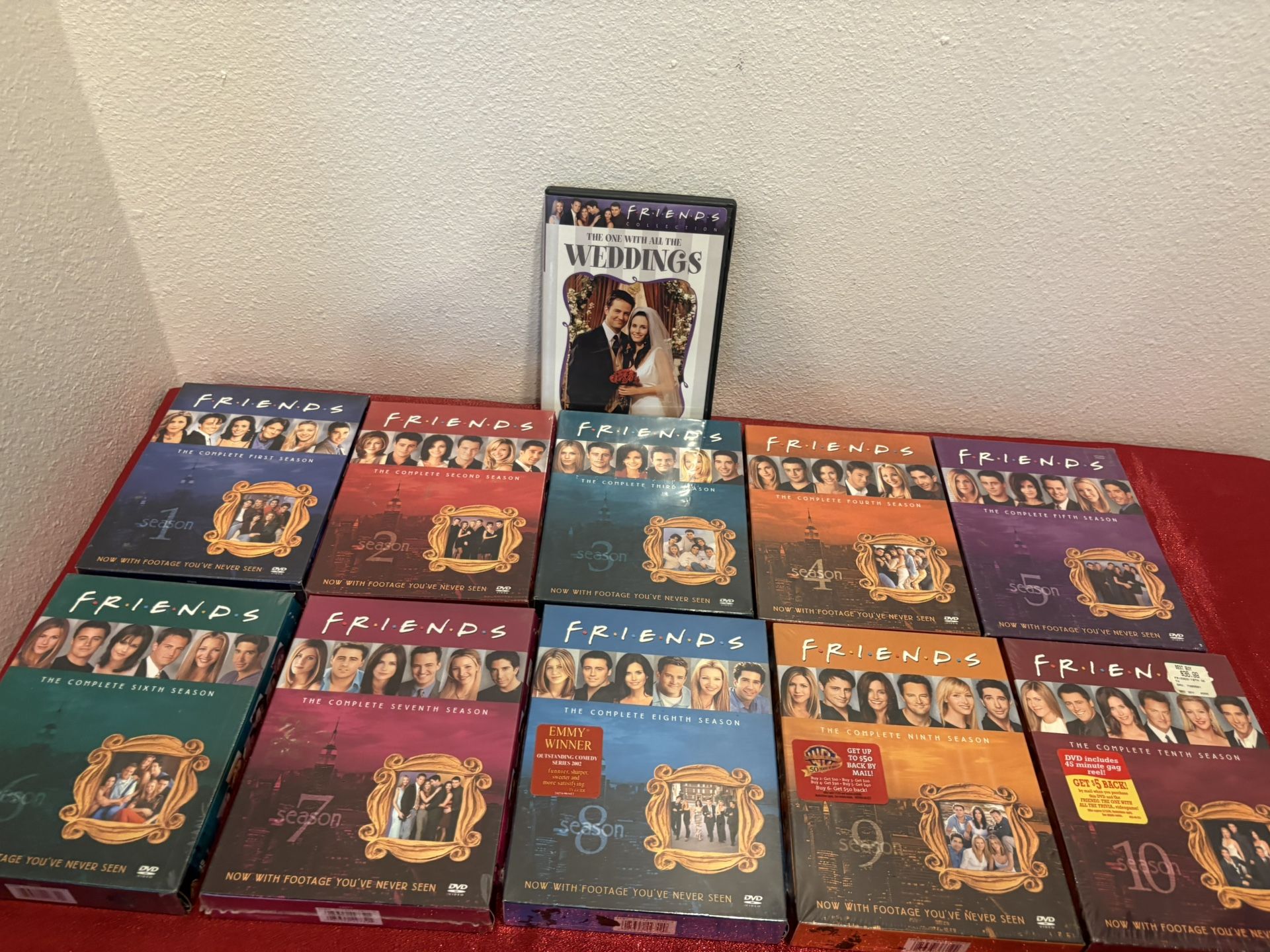Complete Friends DVD Set - seasons 1-10 + all the weddings - used ( boxes still have plastic) - Simi