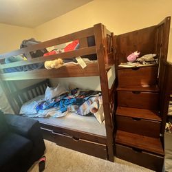 Brown Twin Bunk Bed 