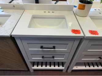 Autumn 24 in. Single Sink Freestanding White Bath Vanity with White Engineered Stone Top