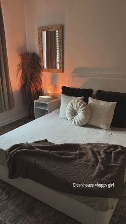 Queen size upholstered soft modern bed frame