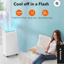 TAOTRONICS
Taotronics TT-AC004 Portable Air Conditioner, 110 to 120 V, 60 Hz, 2.5 pt Tank, 10,000 Btu Cooling, 3-Speed, 53 dB