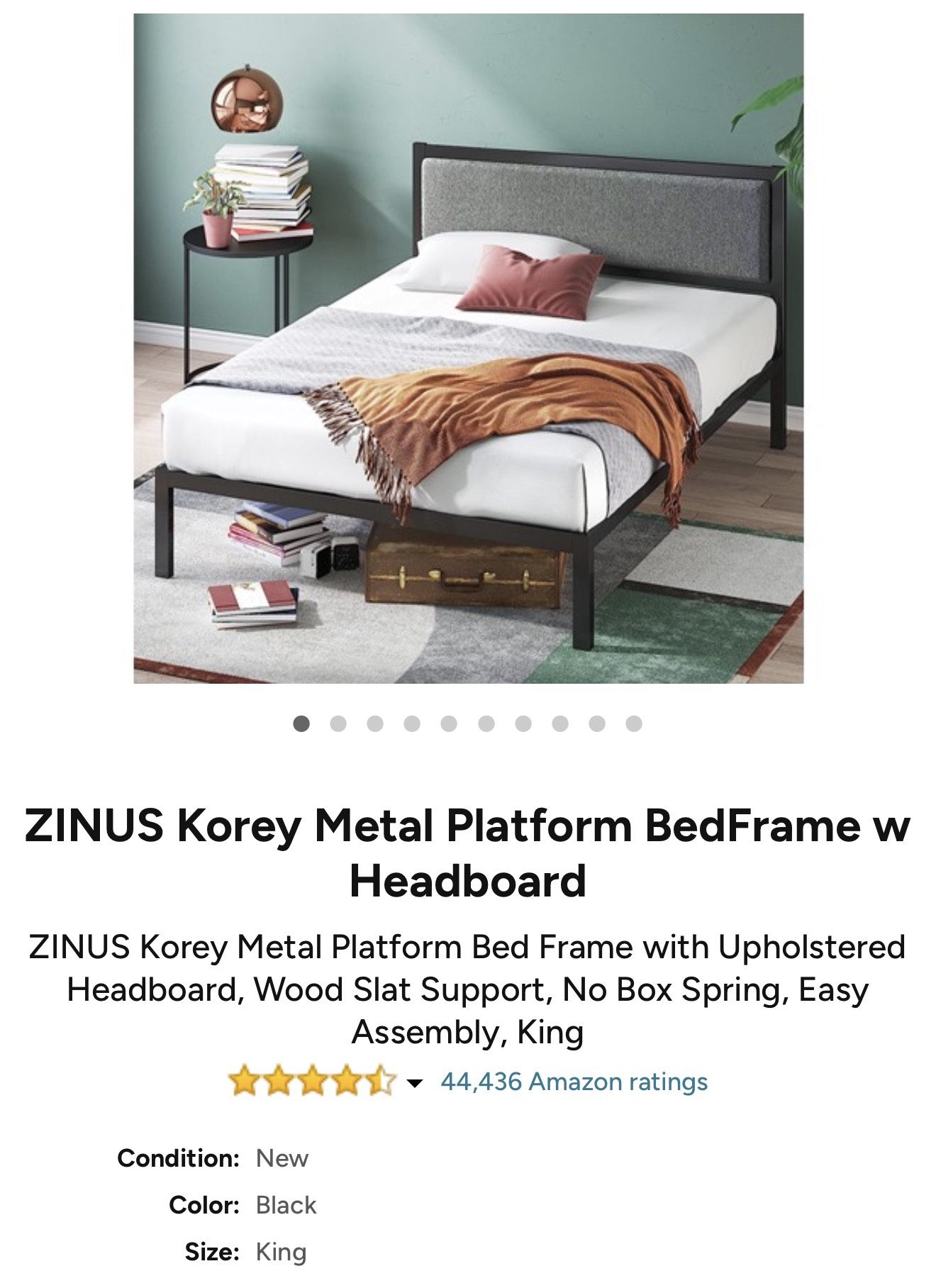 Zinus Korey King Metal Bed Frame