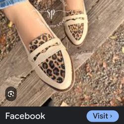 Leopard Print  & Tan  Loaafers  New Size 9