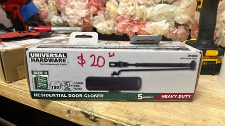Universal Hardware Heavy-Duty Matte Black Residential Door Closer