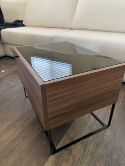 Modern Coffee Table with Smoked Glass Top