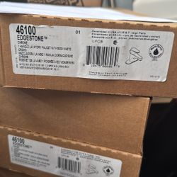 Qty 4) Edgestone 46100, Chrome, One Handle Lavatory Faucet With 50-50 Waste 