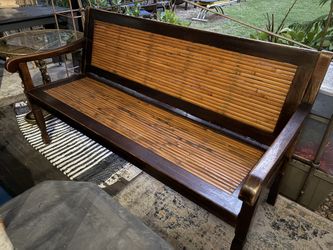 Pier 1 Imports Bamboo Wooden Bench 