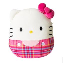 Original Squishmallows **HELLO KITTY PINK PLAID** 6.5" PLUSH** NWT