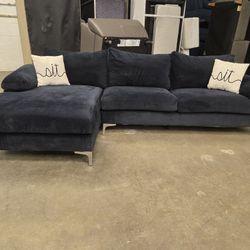 *Same Day Delivery Available!* 
Black Velvet Chaise Sectional