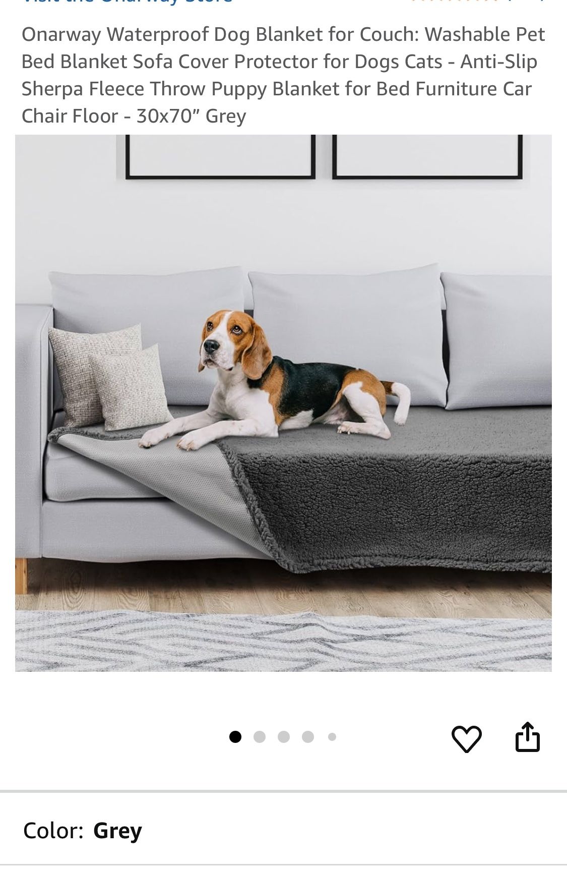Onarway Waterproof Dog Blanket for Couch: Washable Pet Bed Blanket Sofa Cover Protector for Dogs Cats