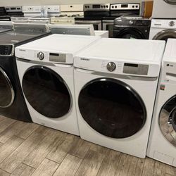Samsung washer and dryer set electric with warranty great condition