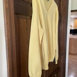 Men’s Yellow V Neck Sweater