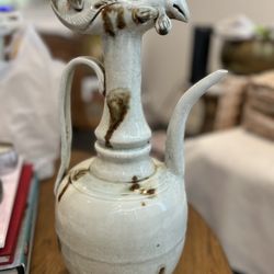 Ceramic Vase / CELADON GLAZE PHOENIX HEAD POT / Antique Pottery