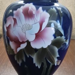 VINTAGE COLLECTIBLE JAPANESE KOKUSUI CLOISONNE COBALT BLUE VASE SOLD FOR $39.17-$42.65