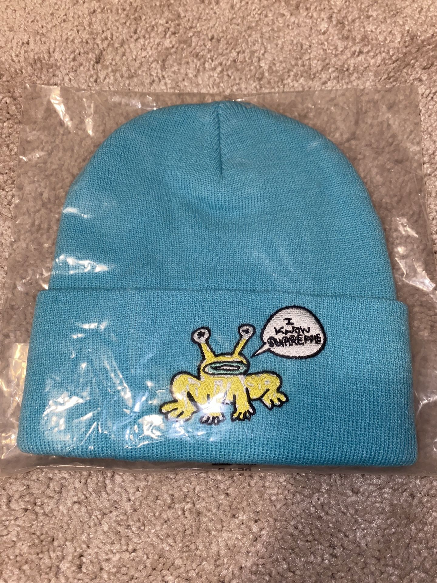 Brand New Supreme Daniel Johnston Beanie Turquoise SS20