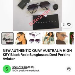Brand new Authentic Quay unisex Desi Perkins high key sunglasses