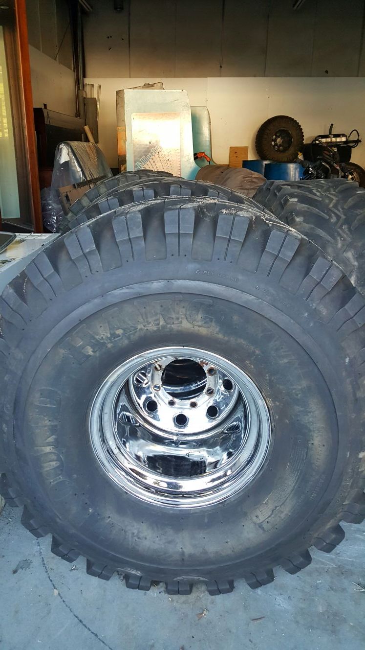 44 inch ground hawgs on 15x14 inch bart wheels 8 lug