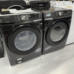 New Black Smart Washer Dryer Stackable  1 Year Warranty