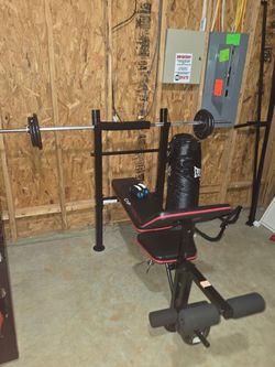 Workout Bench with Bar Rack & Leg Developer for Sale