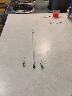 Angel water eye pendant with matching earrings