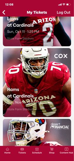 RAMS AT CARDINALS NOVEMBER 15 AT 2:05 PM” Sunday”
