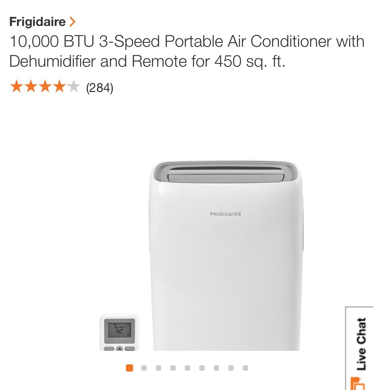 Frigidaire portable air conditioner with dehumidifier