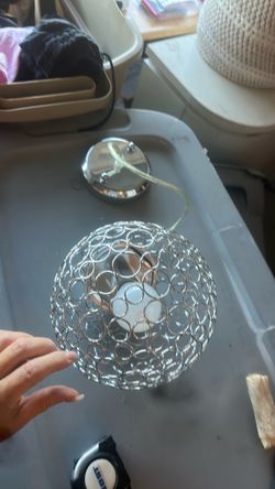 Crystal Ball Table Lamp Chrome Base