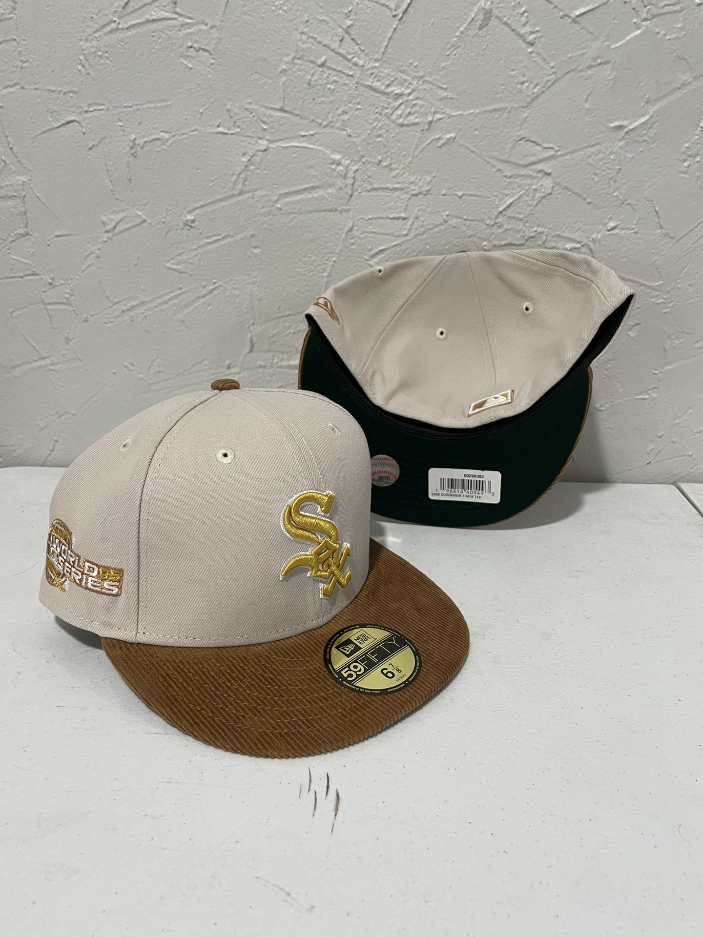 Mlb, New Era, Chicago, White Sox, Brown Corduroy, Brim, Dark Green UV 2005 World  Series Patch 59fifty Fitted Hats Size 6 7/8 for Sale in City Of Industry,  CA - OfferUp