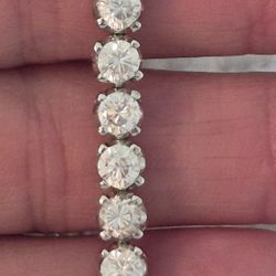 STERLING SILVER CZ 1/2 CT.EACH STONES TENNIS BRACELET