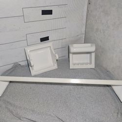 Vintage Ceramic Porcelain Towel Rack Soap Dish Holder Toilet Paper Holder