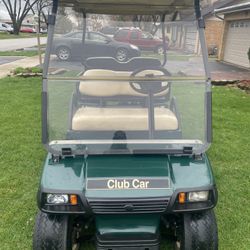 Club Car DS Golf Cart 48 Volts, Headlights & Taillights, 4 Passenger Brand New Rear Seat, Bi-fold Windshield, Rear View Mirror 